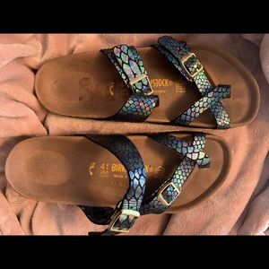 Birkenstock mermaid/iridescent sandals like new size 41